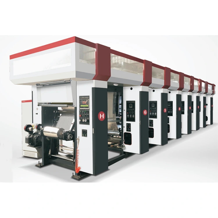 3-12 রং কম্পিউটারাইজড স্বয়ংক্রিয় রোটোগ্রাভিউর প্রিন্টিং মেশিন তিনটি ভেক্টর মোটর