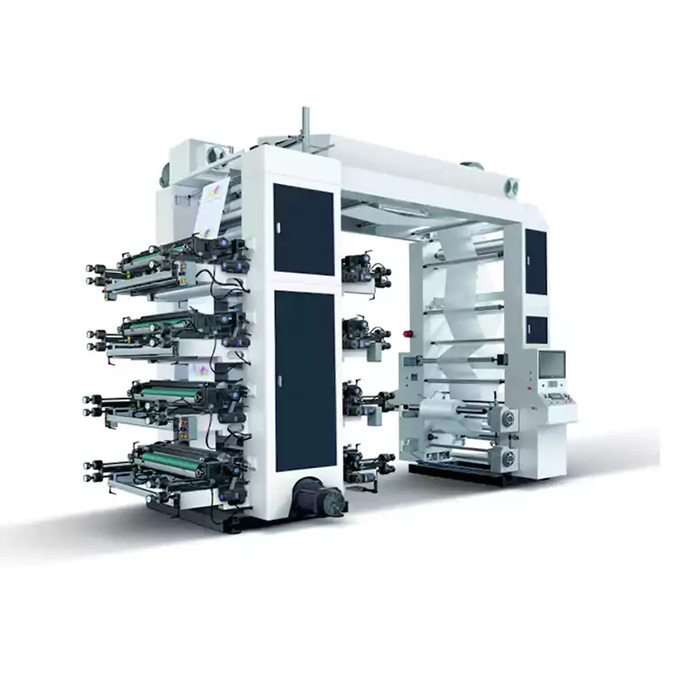 8 কালার ফ্লেক্সোগ্রাফিক পেপার ব্যাগ মেশিন ফ্লেক্সো প্রিন্টিং মেশিন