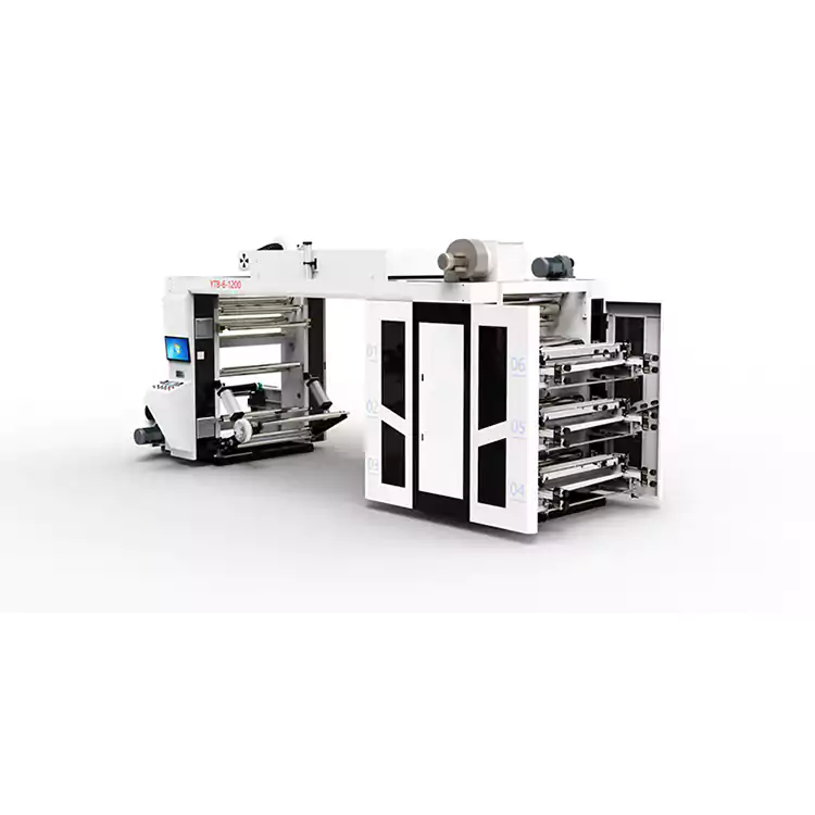 উচ্চ গতির ফ্লেক্সোগ্রাফিক প্রিন্টার একাধিক রঙের প্লাস্টিক ব্যাগ স্ট্যাক টাইপ প্রিন্টিং মেশিন